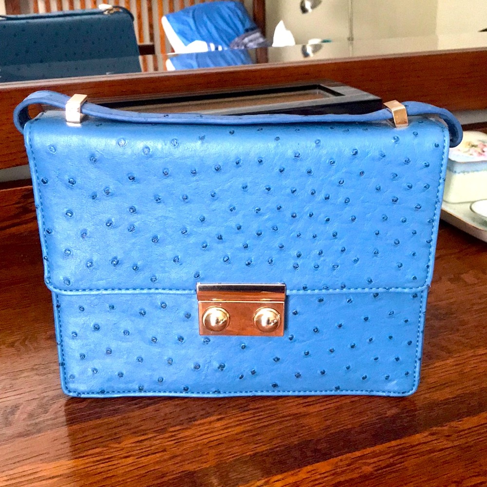Leather bag Blue